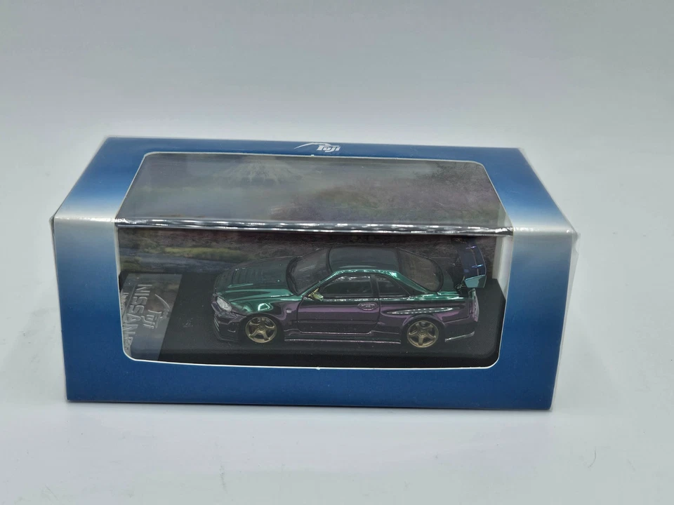 Fuji JDM Green Skyline GTR R34 Nismo Z-Tune Diecast 1:64 Edición Limitada 1/699 Foto 2 de 4