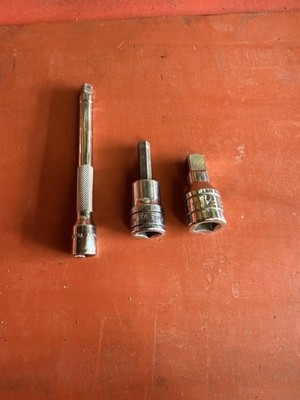 Snap-On Socket pieces (3) Extensions and Hex Bit 