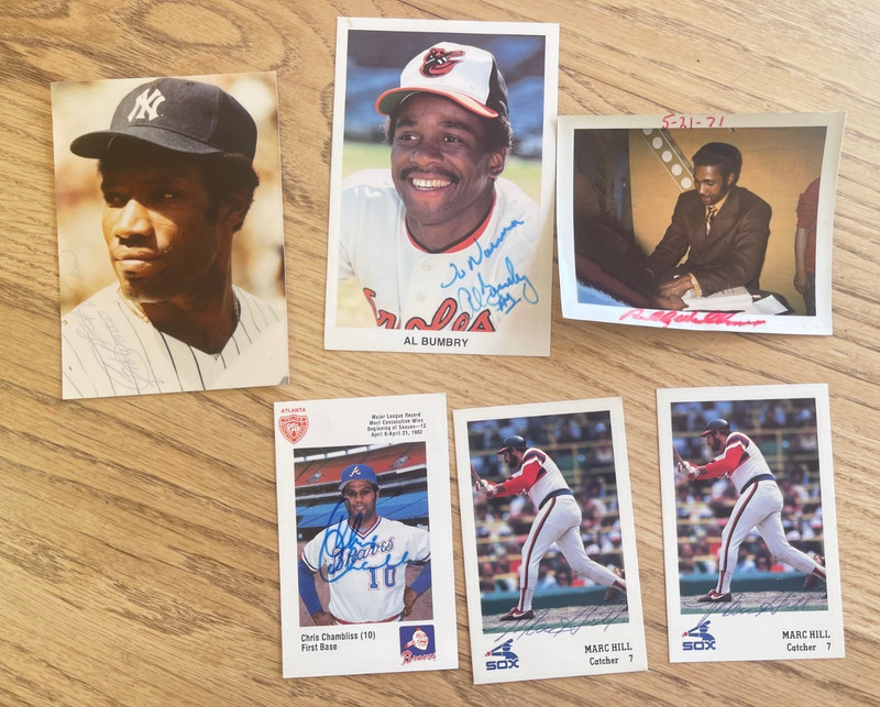 6 baseball autograph lot signed Bob Bonds, Bumbry Chambliss B.Williams