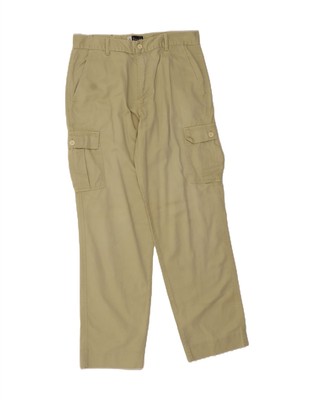 VINTAGE Mens Straight Cargo Trousers IT 50 Large W36 L32 Beige Cotton DE49