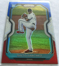 2021 Prizm Baseball Sixto Sanchez Miami Marlins Red White & Blue Prizm Rookie 86
