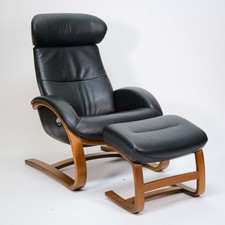 Conform Timeout Fauteuil Avec Tabouret Cantilever Cuir Confortable Relax Haut