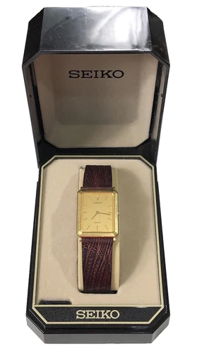 Lassale Seiko Watch Quartz 7750-5429 Slim Tank With Box - Vintage