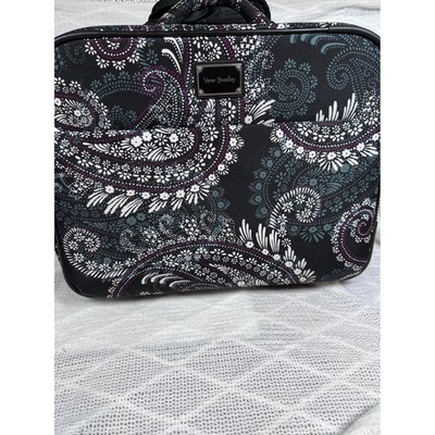 Vera Bradley Rolling Laptop Bag Women Black White Paisley Travel Excellent