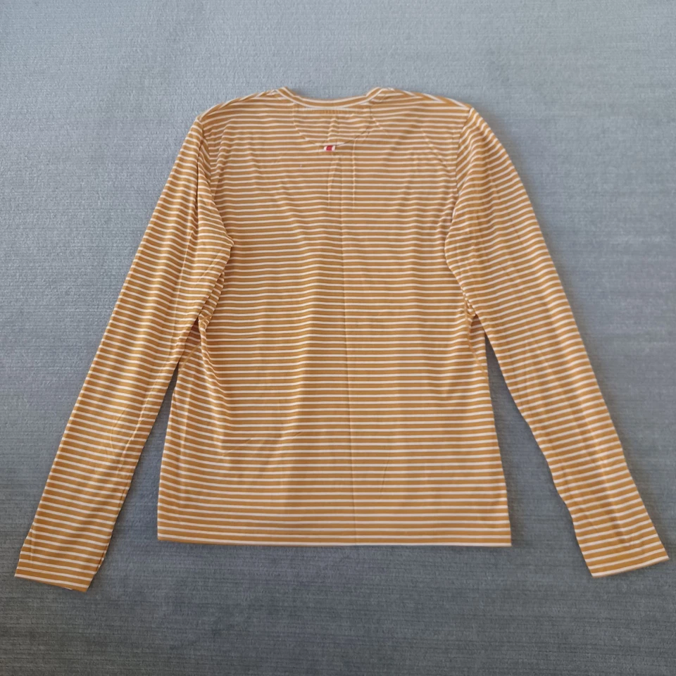 Camisa Tracksmith Horizon Manga Larga Para Hombre Grande Amarillo Pálido/Blanco Rayas Correr Foto 2 de 4