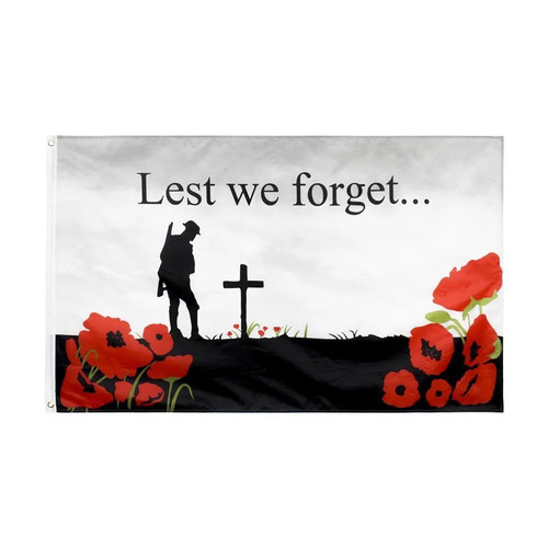 90X150 Cm Remembrance Day Flag Flower Military Army Armed Forces Lest We Forget - Picture 7 of 14