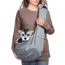 Dog Cat Sling Carrier Adjustable Padded Shoulder Strap with Mesh Pocket for O...