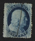 CKStamps: US Stamps Collection Scott#24 1c Franklin Used