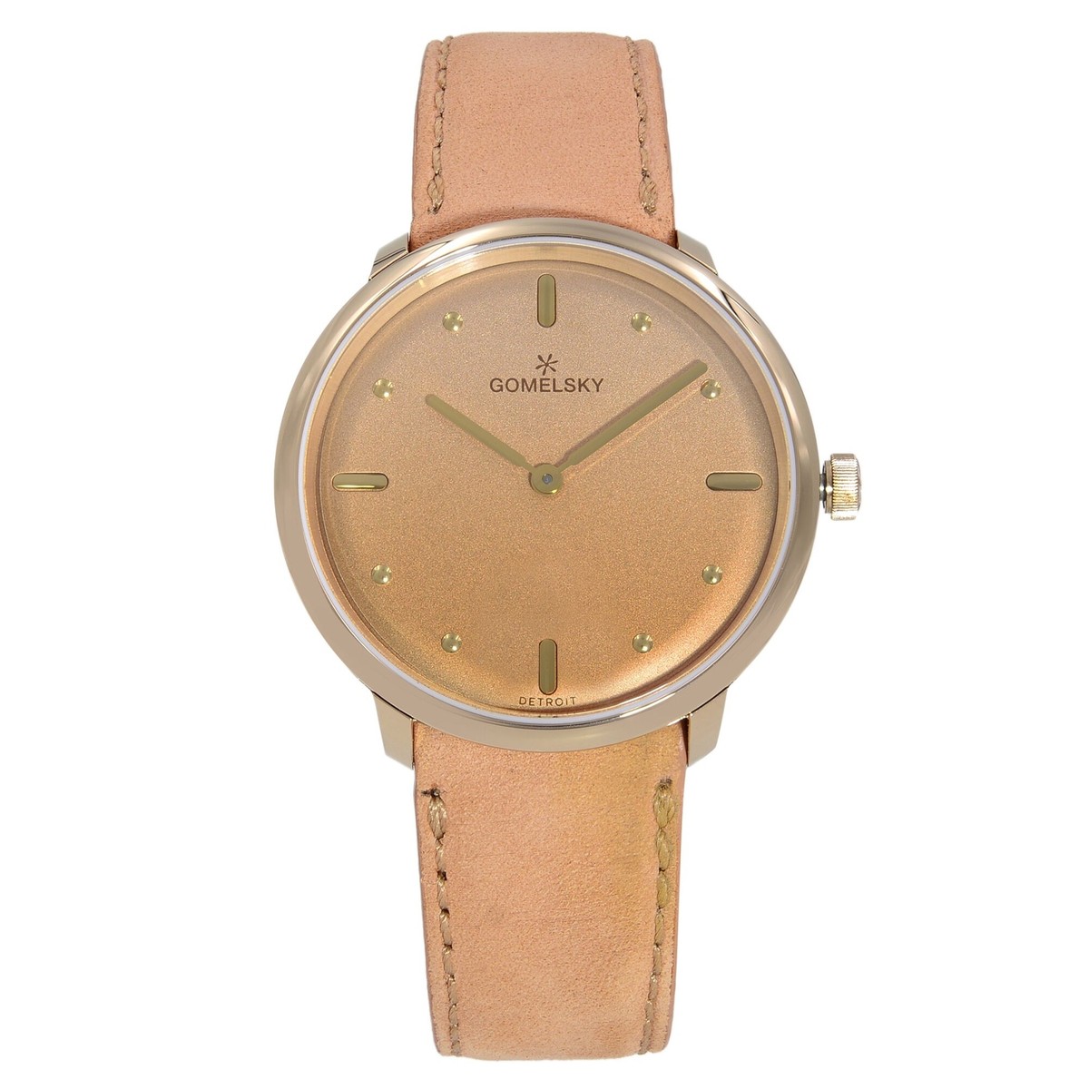 Gomelsky “Audrey” Genuine Alligator Strap Watch Gomelsky Audrey 6 Gold Tone Steel Green Dial Quartz Ladies  main image 2