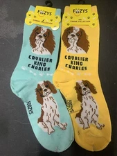 Cavalier King Charles Spaniel Toy Dog Socks 2 Pairs Women's Foozys Canine Puppy