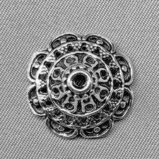 Wide Cone Filigree Bead Caps 18mm Antique Silver Plated Alloy Q24 Per Pkg