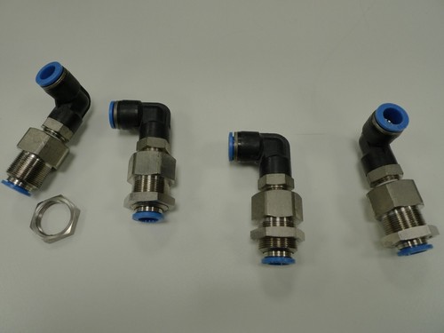 Festo Panel Mount Feedthrough Push In 90 Deg Fitting L 10mm Pneumatic QSL-1/4-10 - Picture 9 of 14