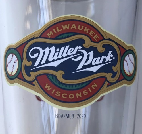 2020 Miller Park Milwaukee Brewers Logo Baseball Pint Glass Beer WOW! - Picture 5 of 8