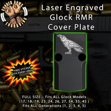 Raven - Laser Engraved RMR Cover Plate for Glock 19 17 23