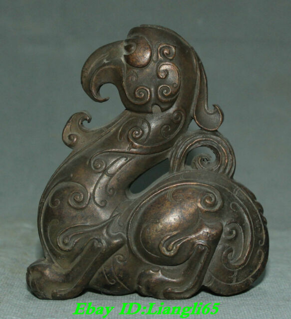 Collect Old China Bronze Fengshui Phoenix Fenghuang Phoenix Animal Statue
