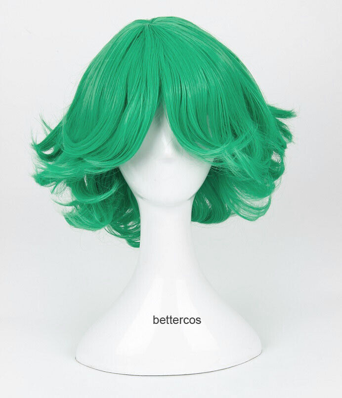 Senritsu No Tatsumaki Cosplay Wig Green Curly Heat Resistant Synthetic Hair Wigs
