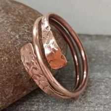 Solid Copper Adjustable Minimalist Healing Ring, Handmade, Unisex