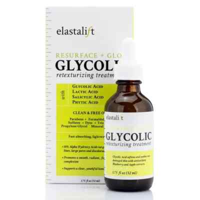 Elastalift Resurfacing Glycolic Acid Facial Peel Pores Line TexturSerum 1.75 oz.