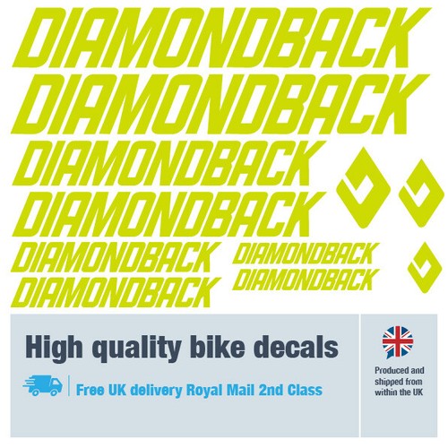 Diamondback nuove etichette decalcomanie bici e protezione bici gratuita (confezione 26) - 20 colori - Foto 27 di 30