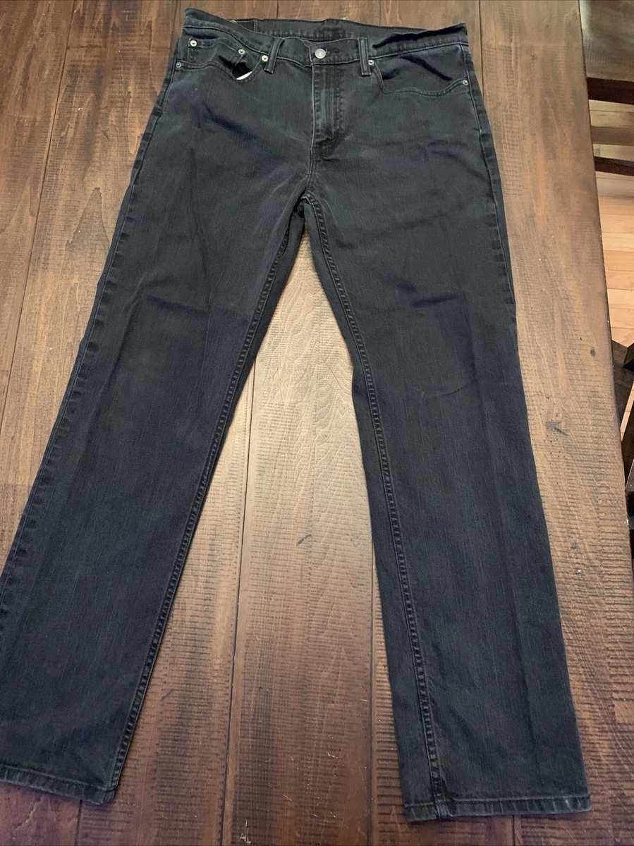 LEVIS 514 SIZE 36 X 34 BLACK COTTON STRETCH ZIP FLY JEANS