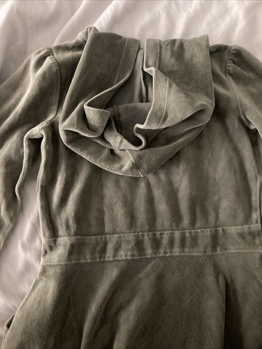 Gymboree Girls Long Sleeve Dress Olive Green Velour Pockets Flowers Size 5 - Picture 21 of 24