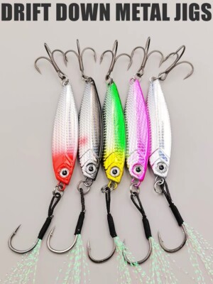 5PC 25GRAM/1OZ DRIFT DOWN METAL JIGS