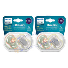 2 x AVENT Ultra Air Pacifier 6-18 Months Deco 2 Pack -Breathable to Baby's Skin