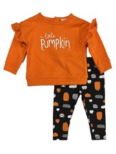 Infant Girls Little Pumpkin Sweatshirt Top Leggings Halloween Outfit