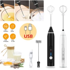 Electric Milk Frother Drink Foam Whisk Mixer Stirrer Coffee Egg USB Rechargeable