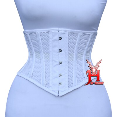 UnterbrustKorsett corsage Baumwolle Weiß Netz Underbust White Mesh
