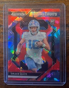 2024 Panini Prizm Draft Picks Drake Maye Red Ice Prizm RC #NR-DME – Patriots