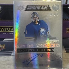 21-22 UD CREDENTIALS UKKO-PEKKA LUUKKONEN DEBUT TICKET ACCESS AUTO #/299