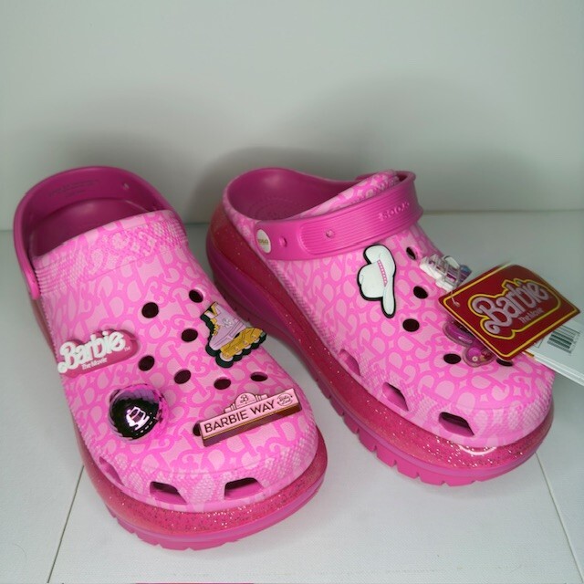 Crocs Barbie Movie Electric Pink Mega Crush Clog Size 10W Limited Edition