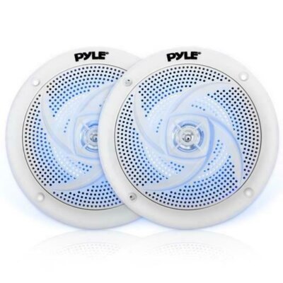 Pyle PLMRS63WL.5 Pair Of 6.5''-inch Waterproof Marine Speakers,with Built-in LED