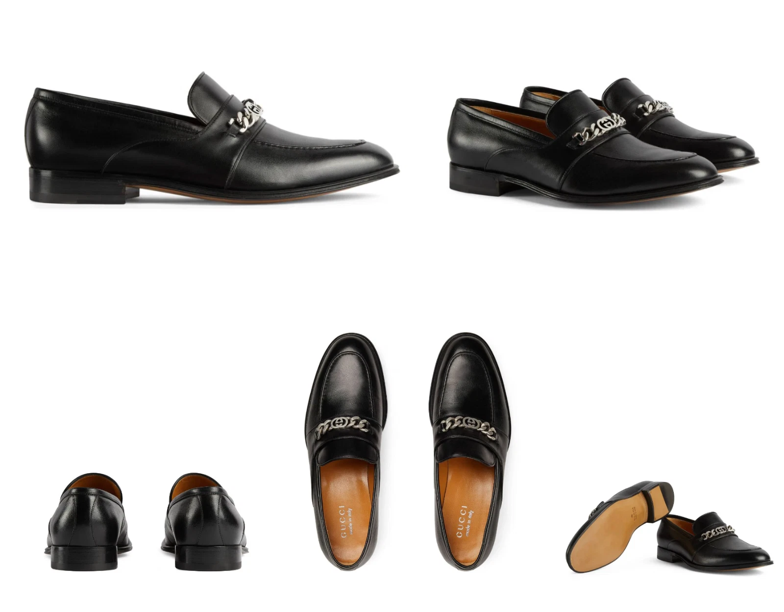 Gucci Chaîne Slip On Loafers Baskets Derby Chaussures Mocassin Mules 41