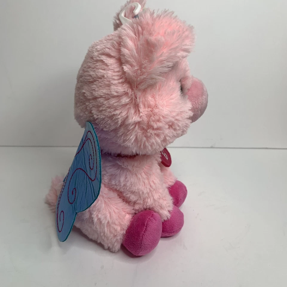 Novo brinquedo de pelúcia Barbie rosa fada porquinho 7” saco de feijão - Imagem 2 de 4