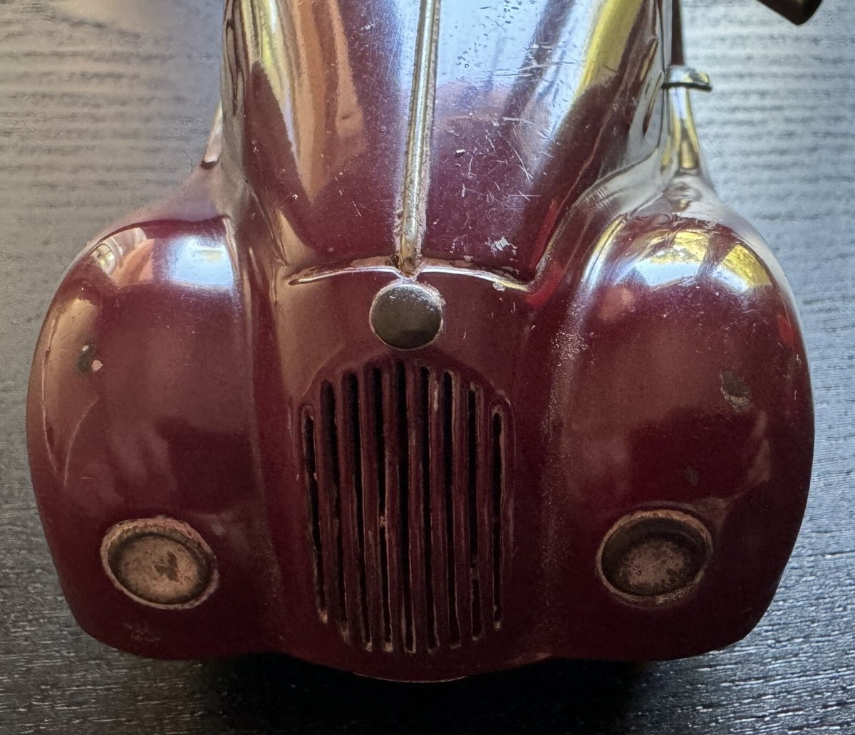Schuco Examico 4001 Windup Metal Car Maroon Red Original