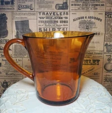 Vintage Duralex France Amber Glass Creamer Pitcher 4.5"