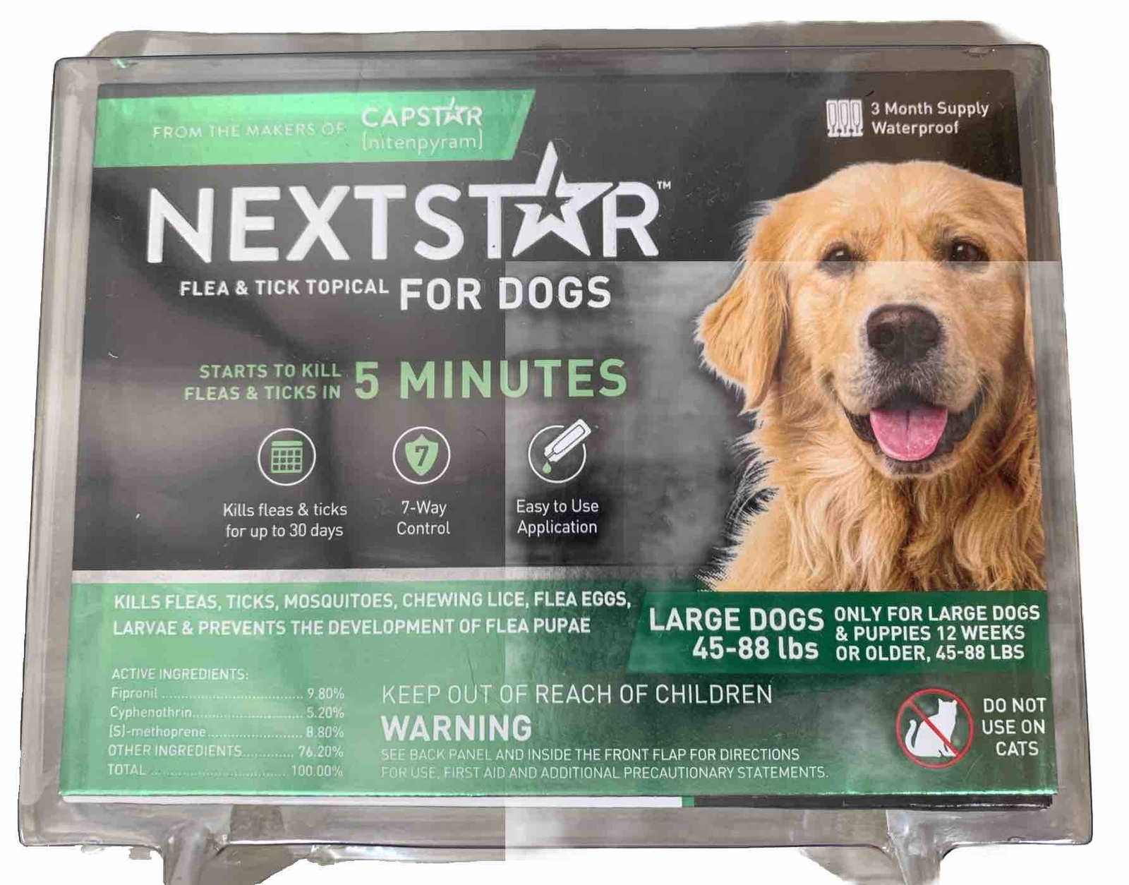 Nextstar Flea and Tick Prevention for Large Dogs (4588 lbs), 3 Doses