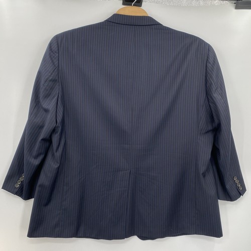Cappotto tuta uomo lana Lauren Ralph Lauren blu navy gessato 54R - Foto 2 di 6