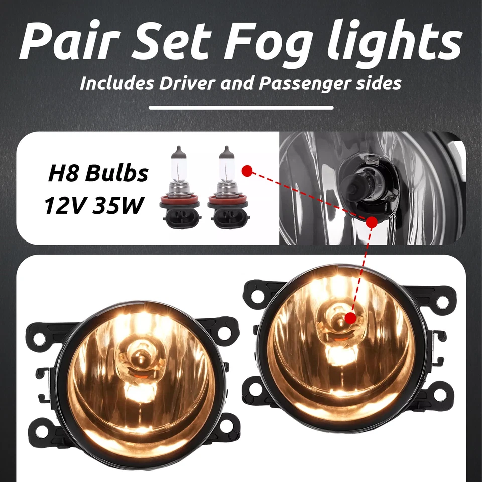 Pair For 2006-2017 Ford Mustang Fog Light Driving Lamp w/Light Bulbs Clear Lens - Изображение 3 из 4