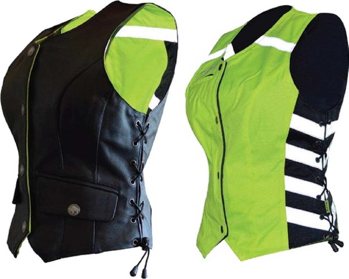 NOS MISSING LINK 261-11302X REVERSIBLE SAFETY VEST BLACK HI-VIS