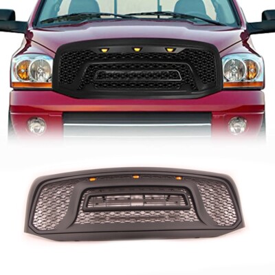 Für Dodge RAM 1500 2006-2008 Frontgrill Kühlergrill Matt Schwarz