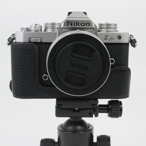 retro camera bag leather half case for Nikon ZFC handle shell