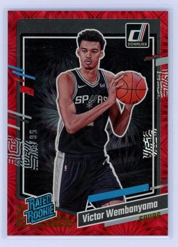 2023-24 Donruss Basketball #220 VICTOR WEMBANYAMA Rated Rookie Red Fireworks /88