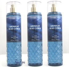 BATH  BODY WORKS MIDNIGHT BLUE CITRUS BODY MIST SPRAY 8 FL OZ LOT OF 3 PCS 
