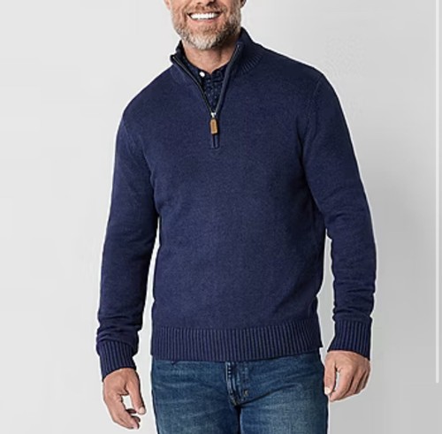 Falls Creek 1/4 Zip Mock Neck Sweater U.S. Size Large