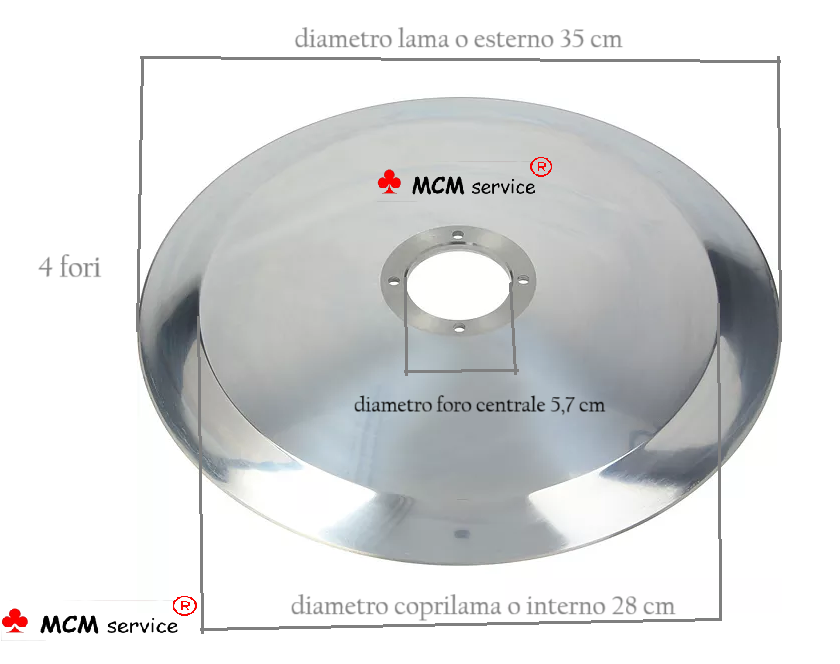 LAMA PER AFFETTATRICE RASSPE MAT.100Cr6 350-57-4-280 Made in Italy