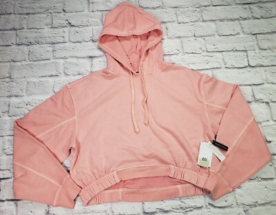 Nordstrom Womens Size Medium Cropped Pink Pudding Hoodie