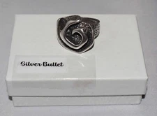 Silpada Sterling Silver Heavily Oxidized Swirl Textured Band Ring R1927 SZ 8 1/4